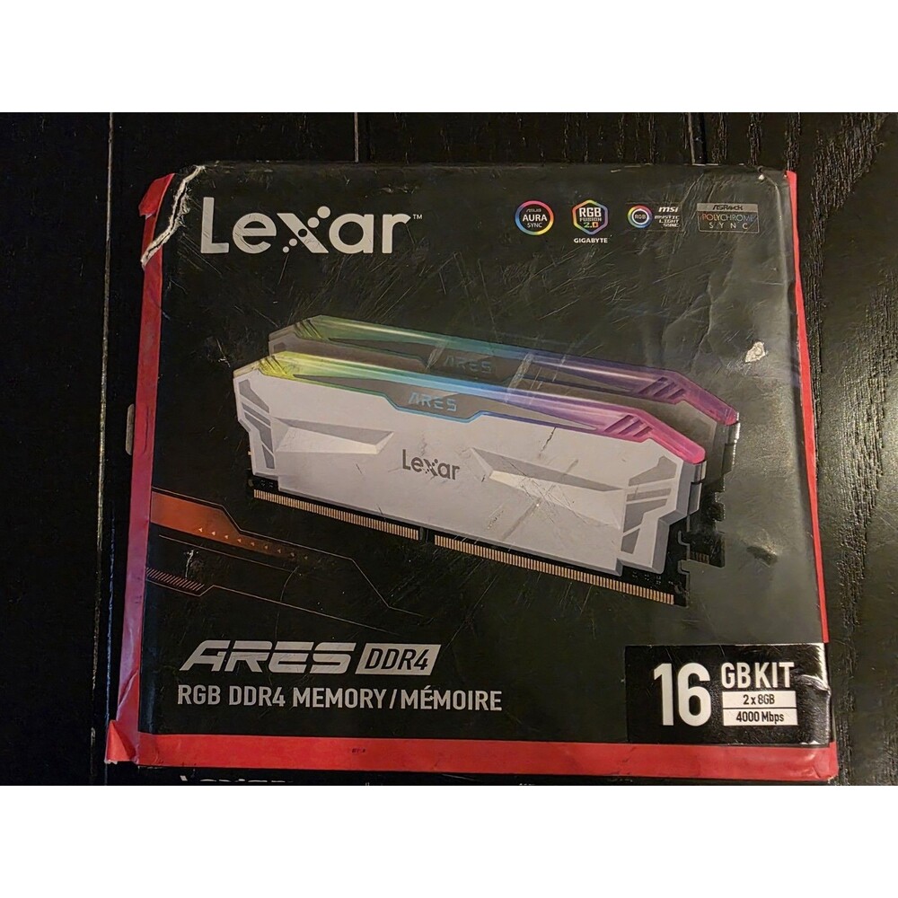 Lexar Ares 16GB (2x 8GB) DDR4 3600MHz RGB RAM – CL18 – Gaming Memory NEW Unopen